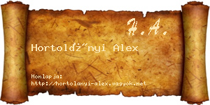 Hortolányi Alex névjegykártya