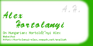 alex hortolanyi business card